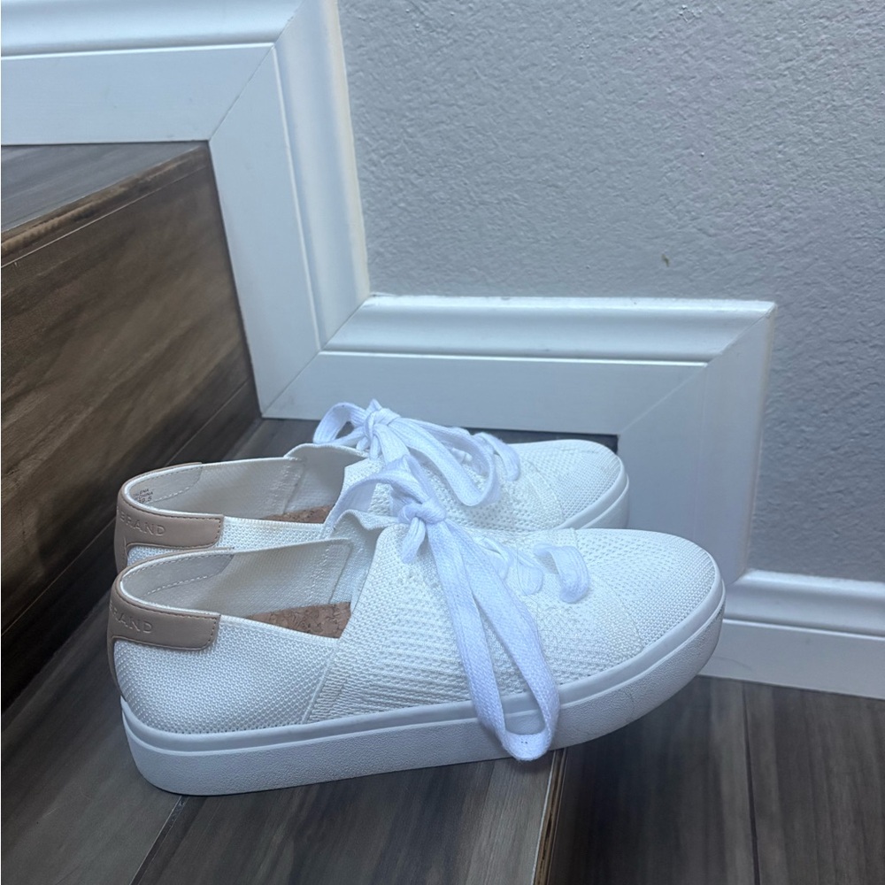 Lucky Brand White and Tan Sneakers